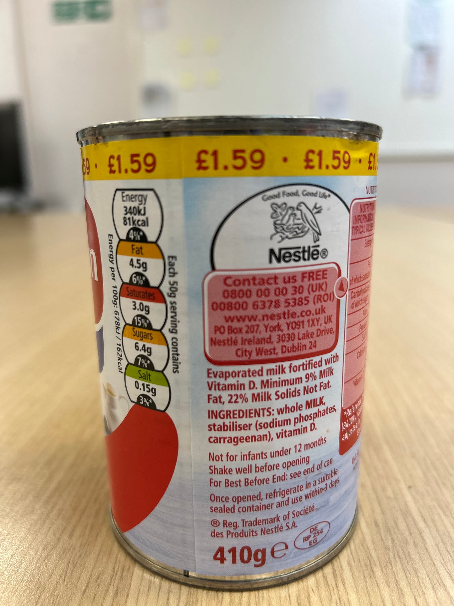 Nestle Carnation evaporated milk 410g