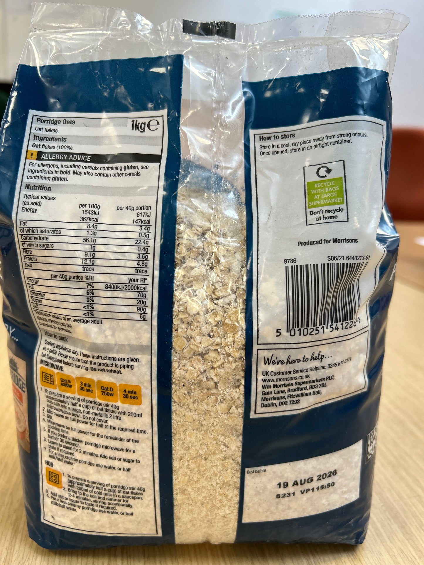 Morrisons Porridge Oats 1kg