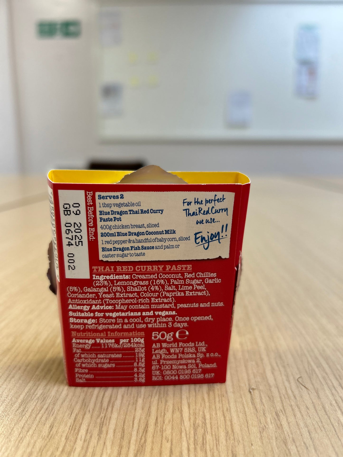 Blue Dragon Thai Red Curry Paste