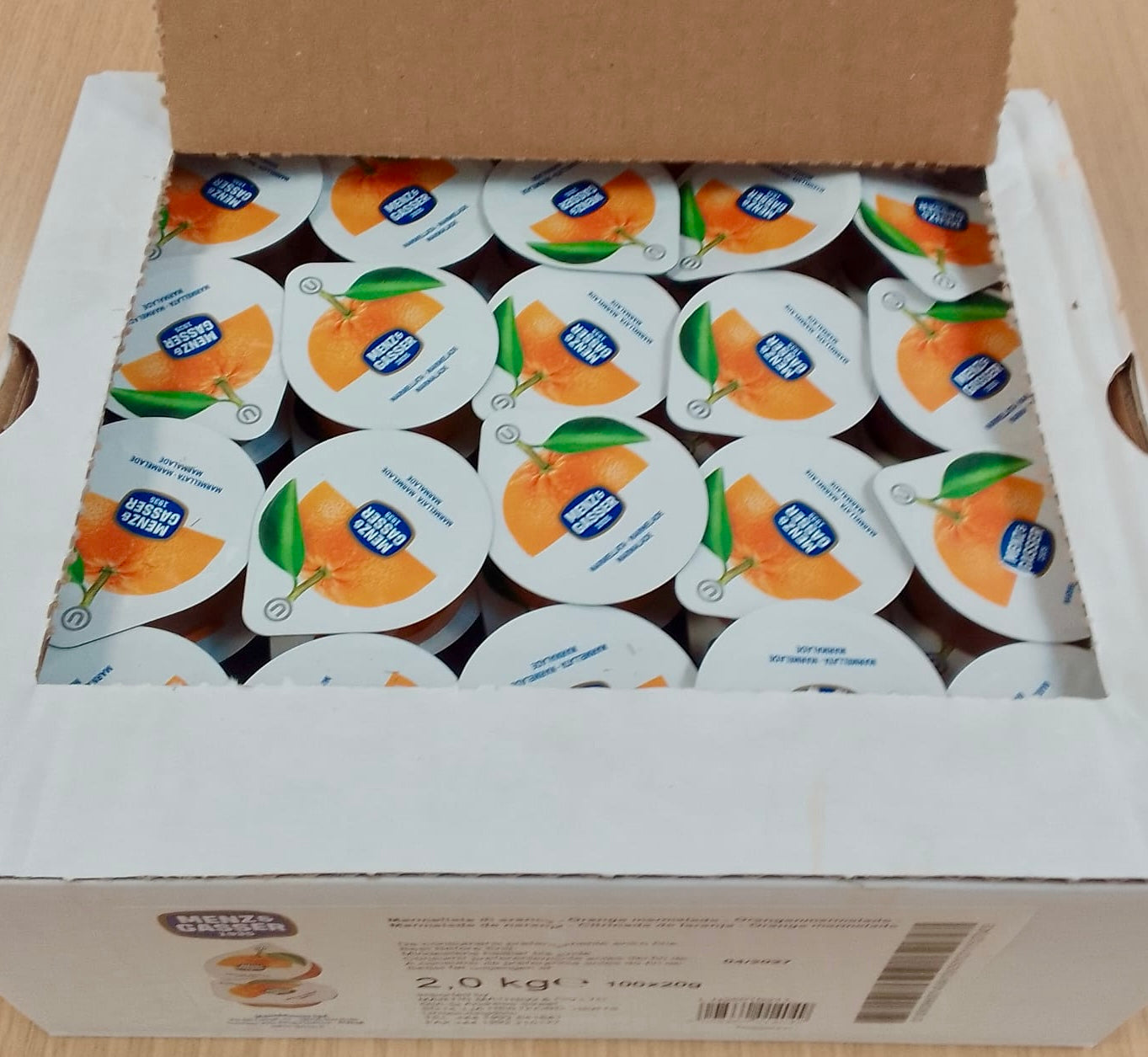 Menz & Gasser Orange Marmalade potions 2kg (100x20g)