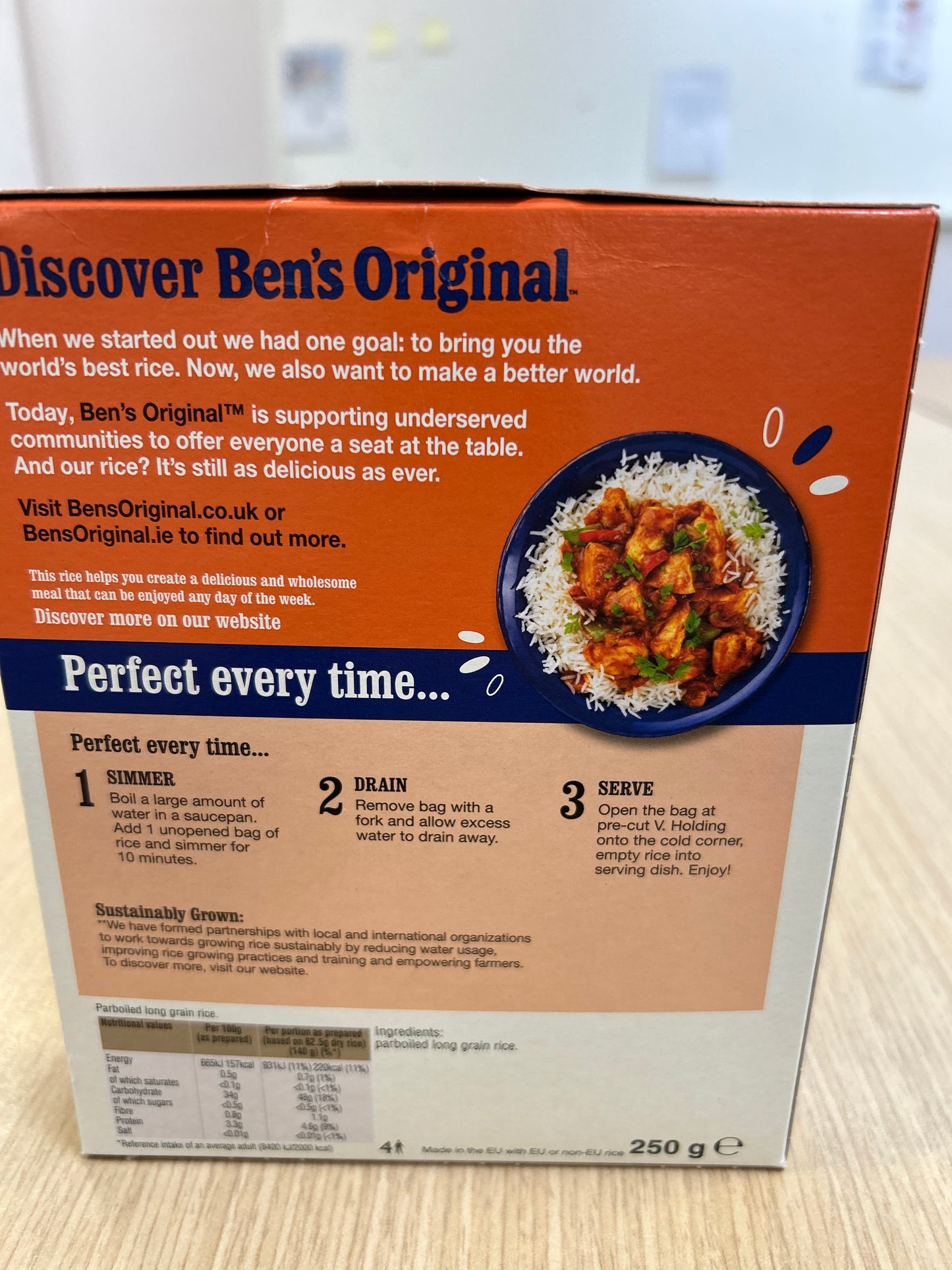 Bens Original Boil in bag long grain rice