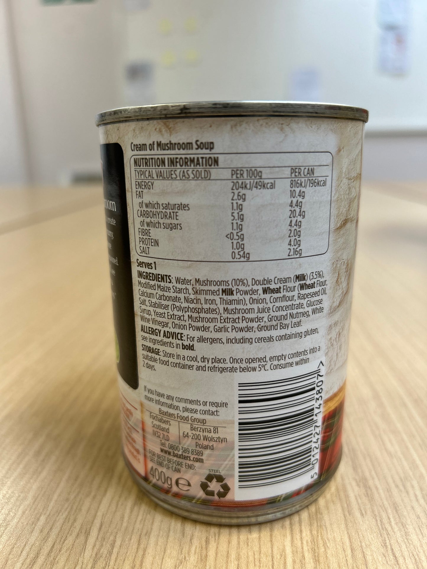Baxters Cream of Mushroom Soup