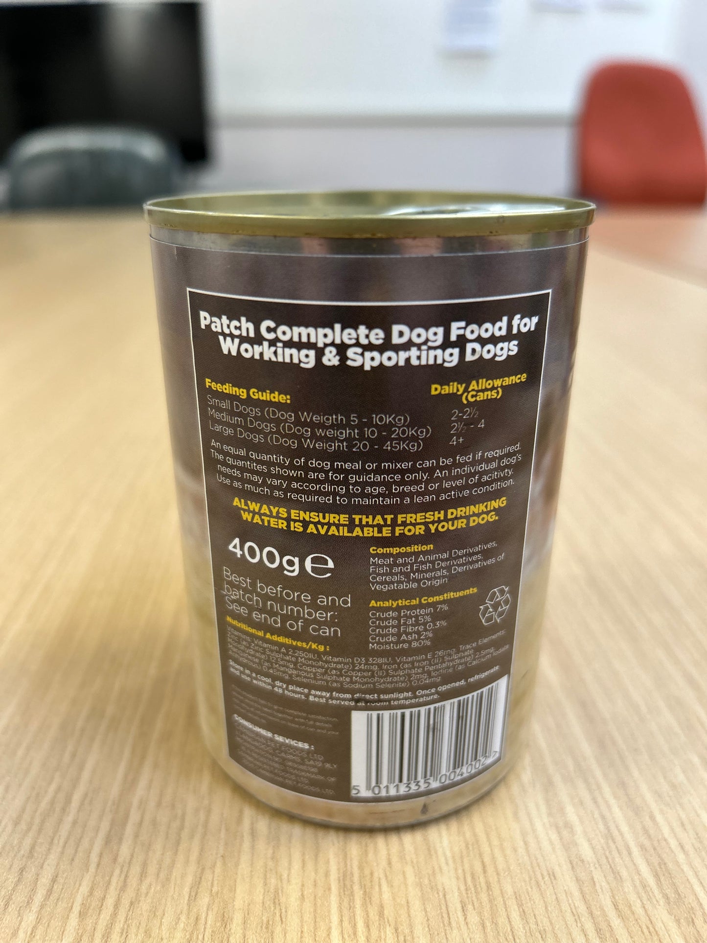 Patch Working and Sporting Dog Food 400g