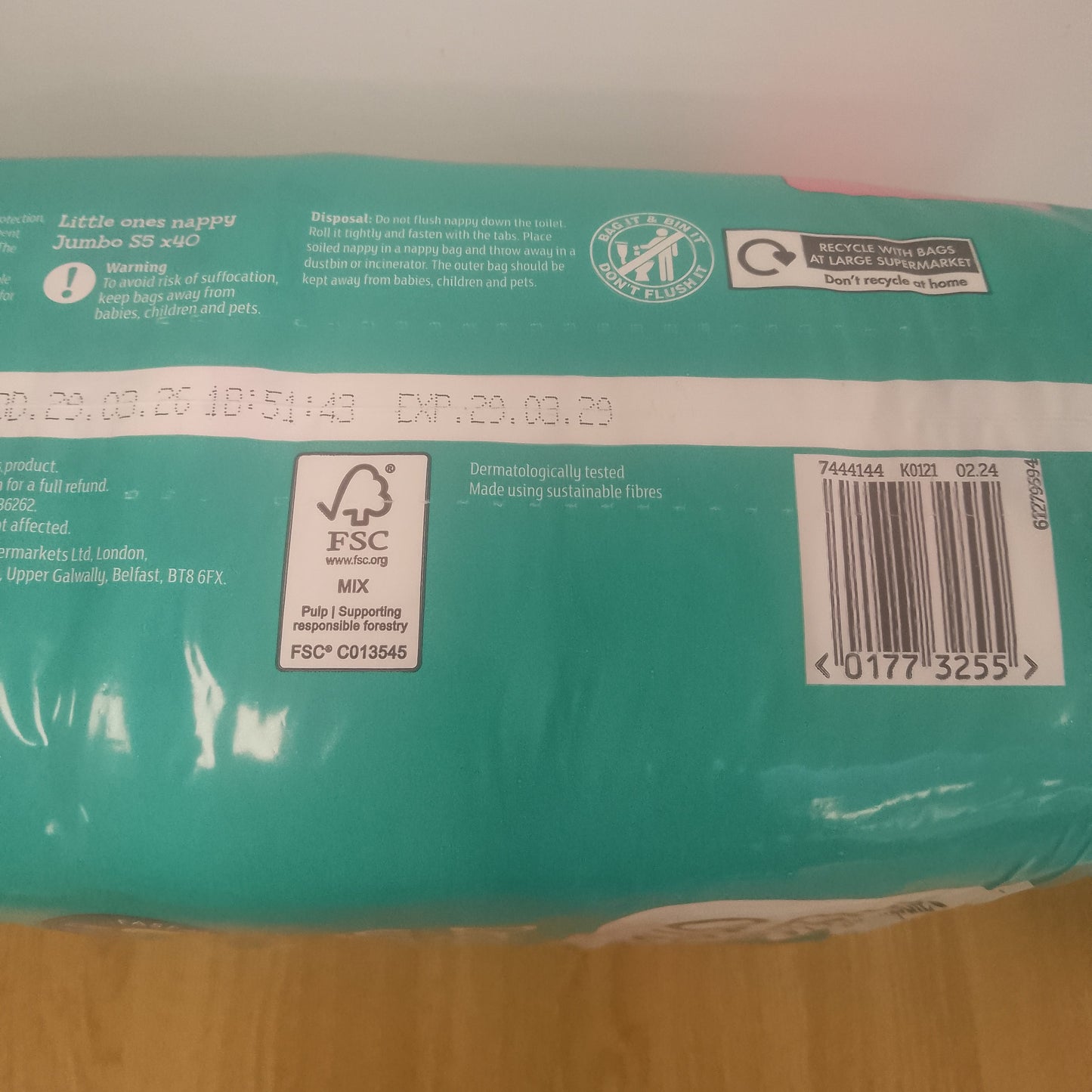 Sainsburys Little Ones Dry Fit Size 5 Junior Nappies x 40