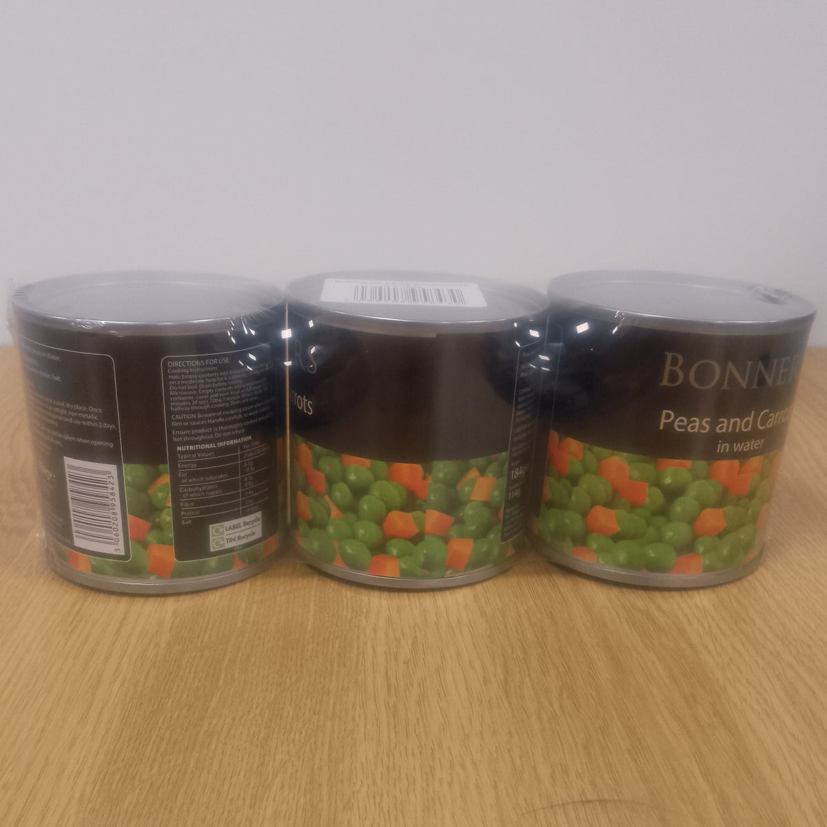 Bonners Peas and Carrots in Water 3pk (3 x 184g)