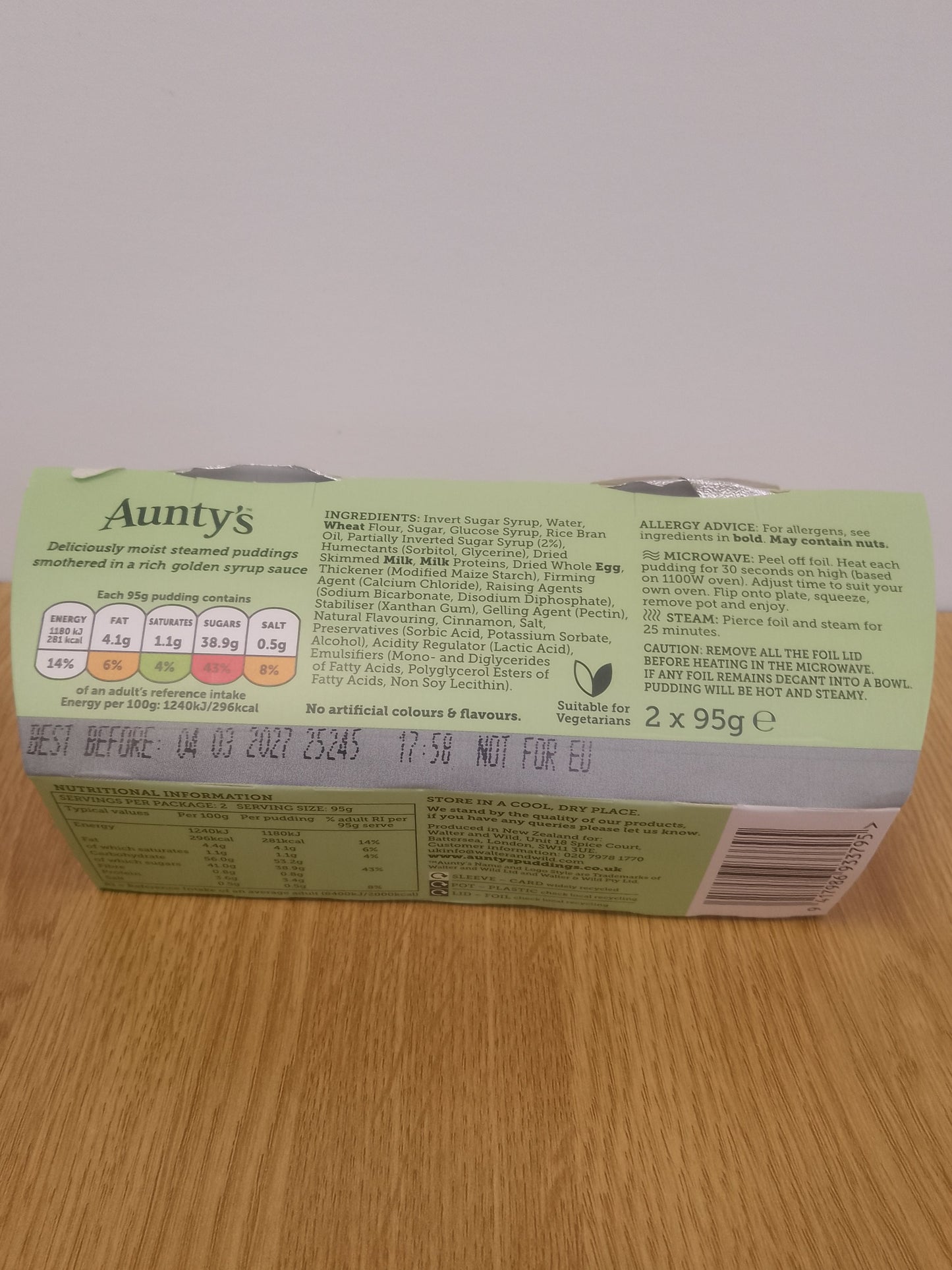 Auntys Golden Syrup Puddings 2 x 95g