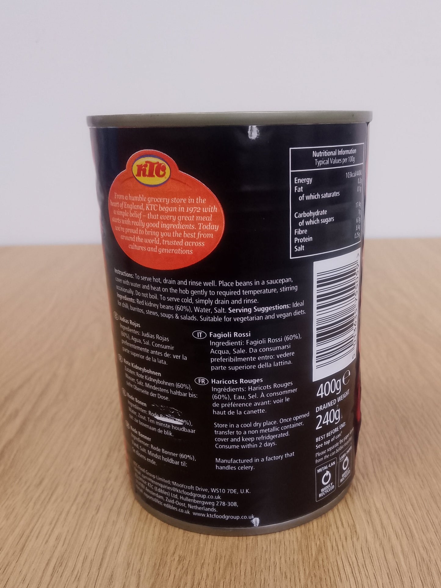 KTC Red Kidney Beans in salted water 400g