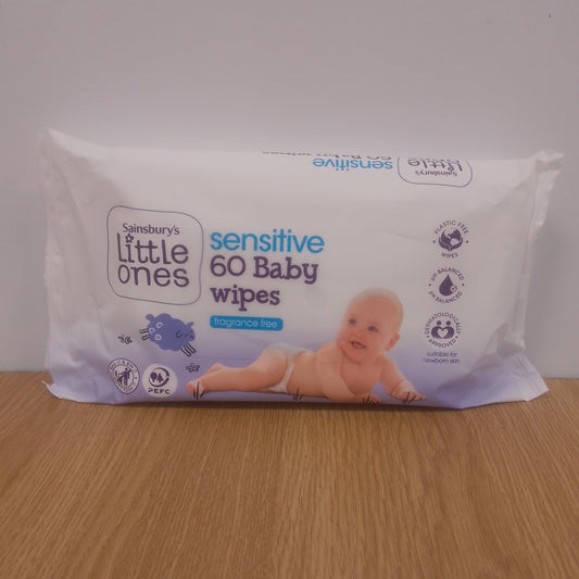 Sainsburys Little Ones Sensitive Baby Wipes x 60