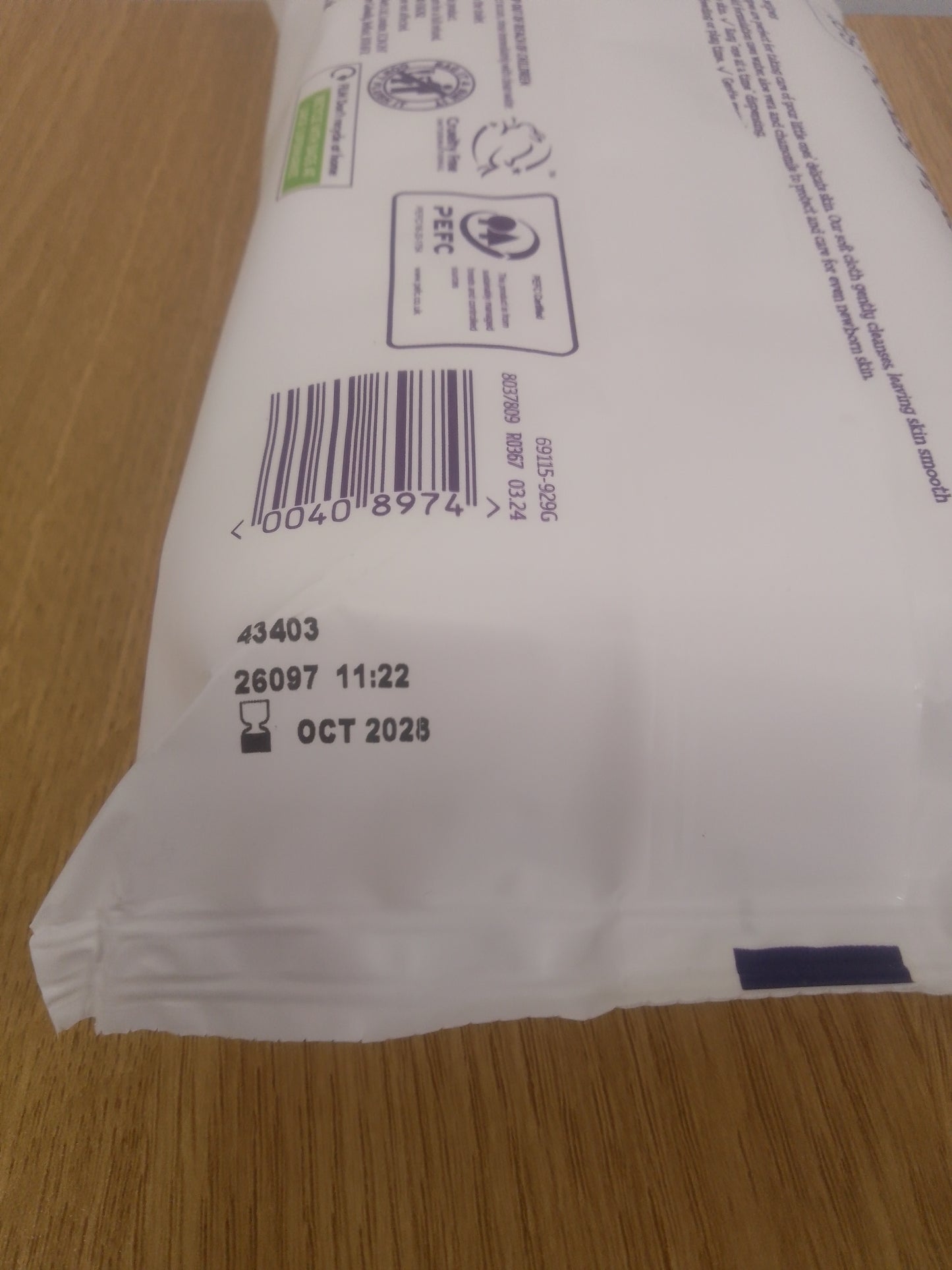 Sainsburys Little Ones Sensitive Baby Wipes x 60