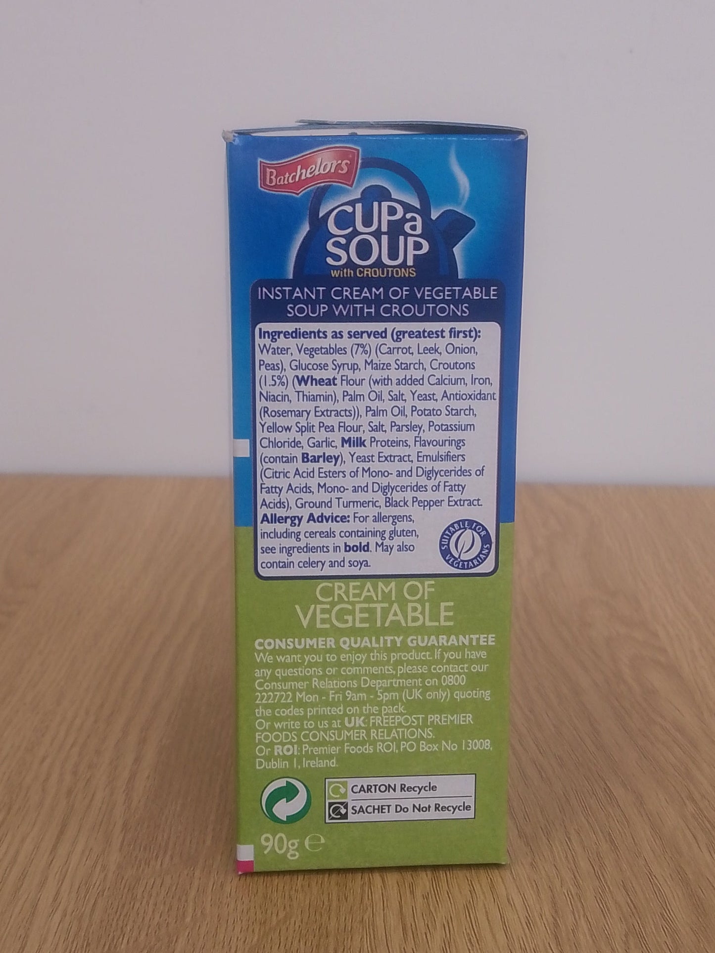 Batchelors Cup A Soup Cream of Vegetable with Croutons 90g (3 sachets)
