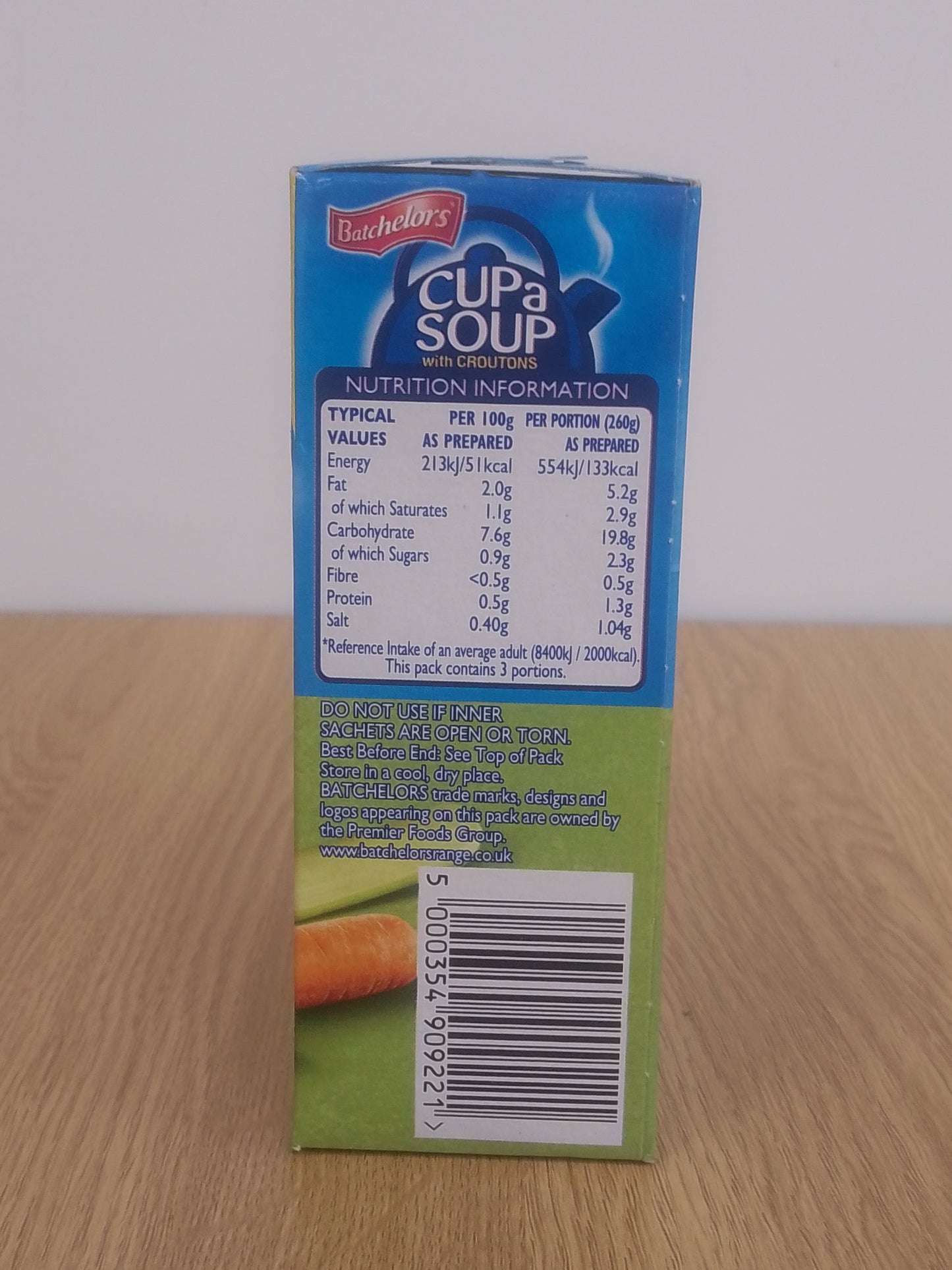 Batchelors Cup A Soup Cream of Vegetable with Croutons 90g (3 sachets)