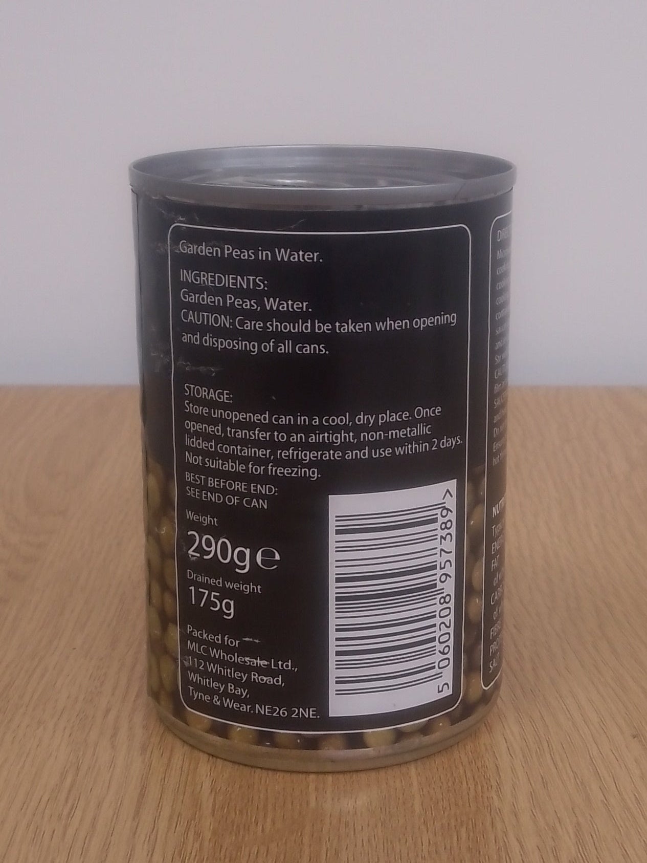 Bonners Garden Peas in Water 290g