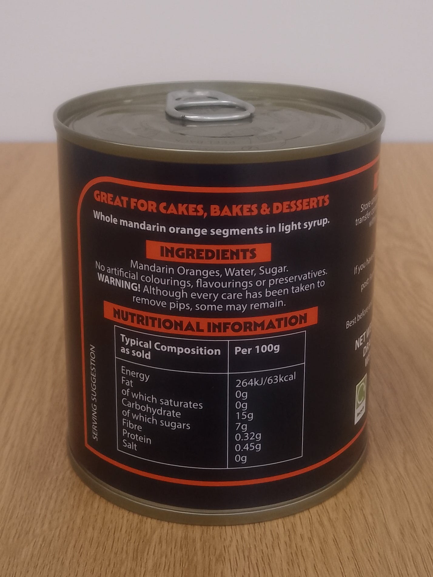 Farmfoods Whole Mandarin Segments in Light Syrup 300g