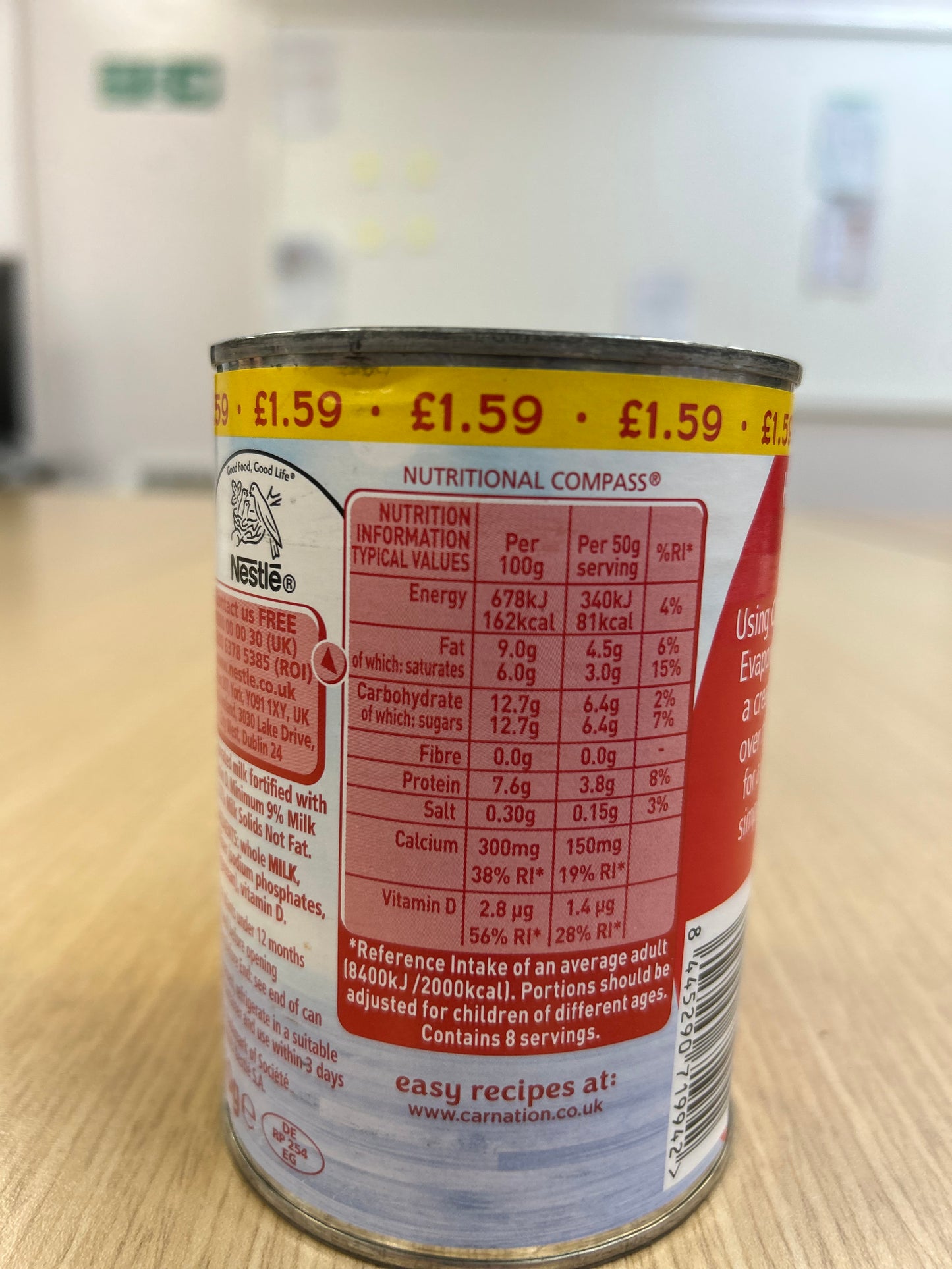 Nestle Carnation evaporated milk 410g