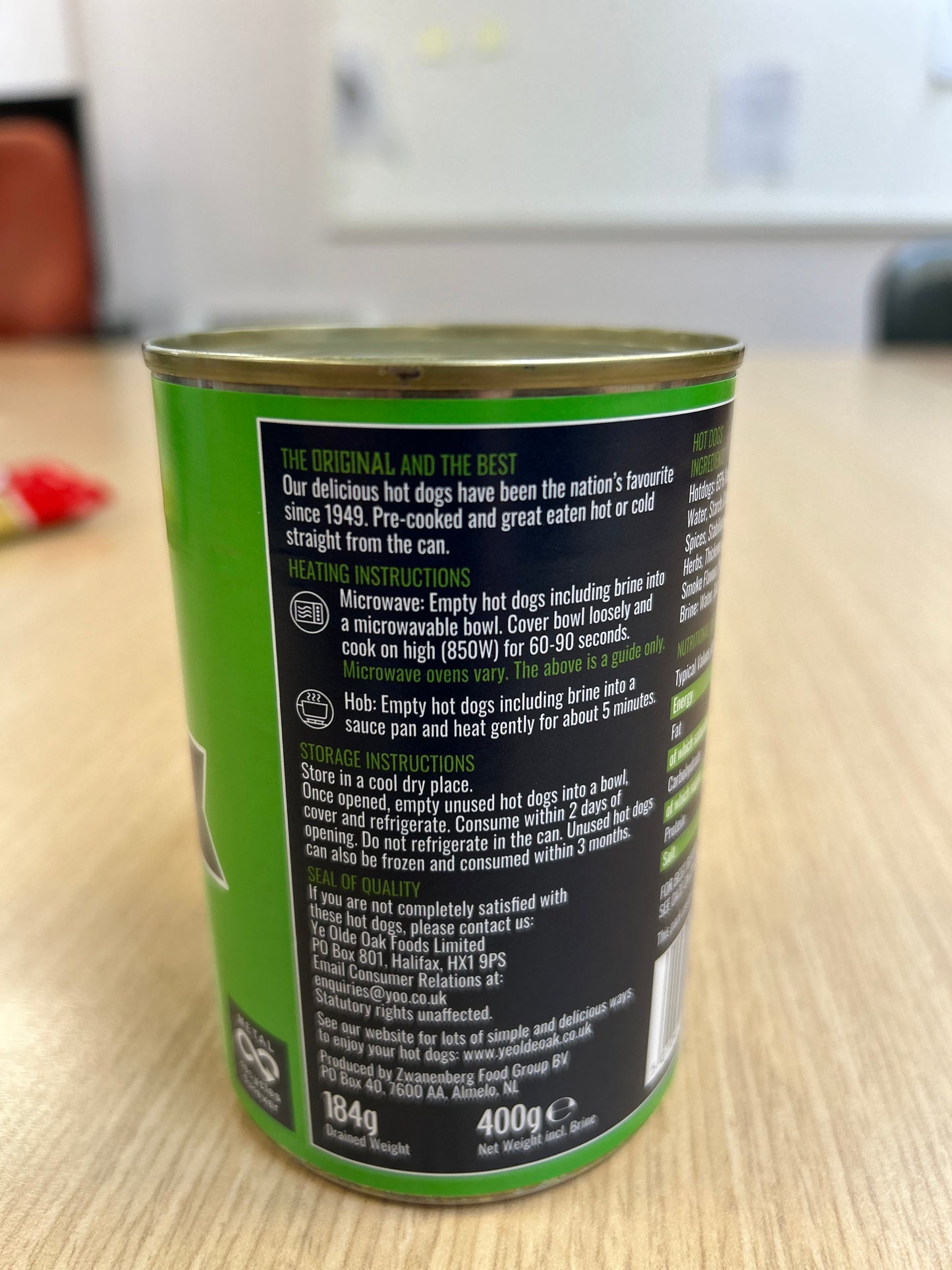 Ye Olde Oak 8 Hot Dogs in Brine