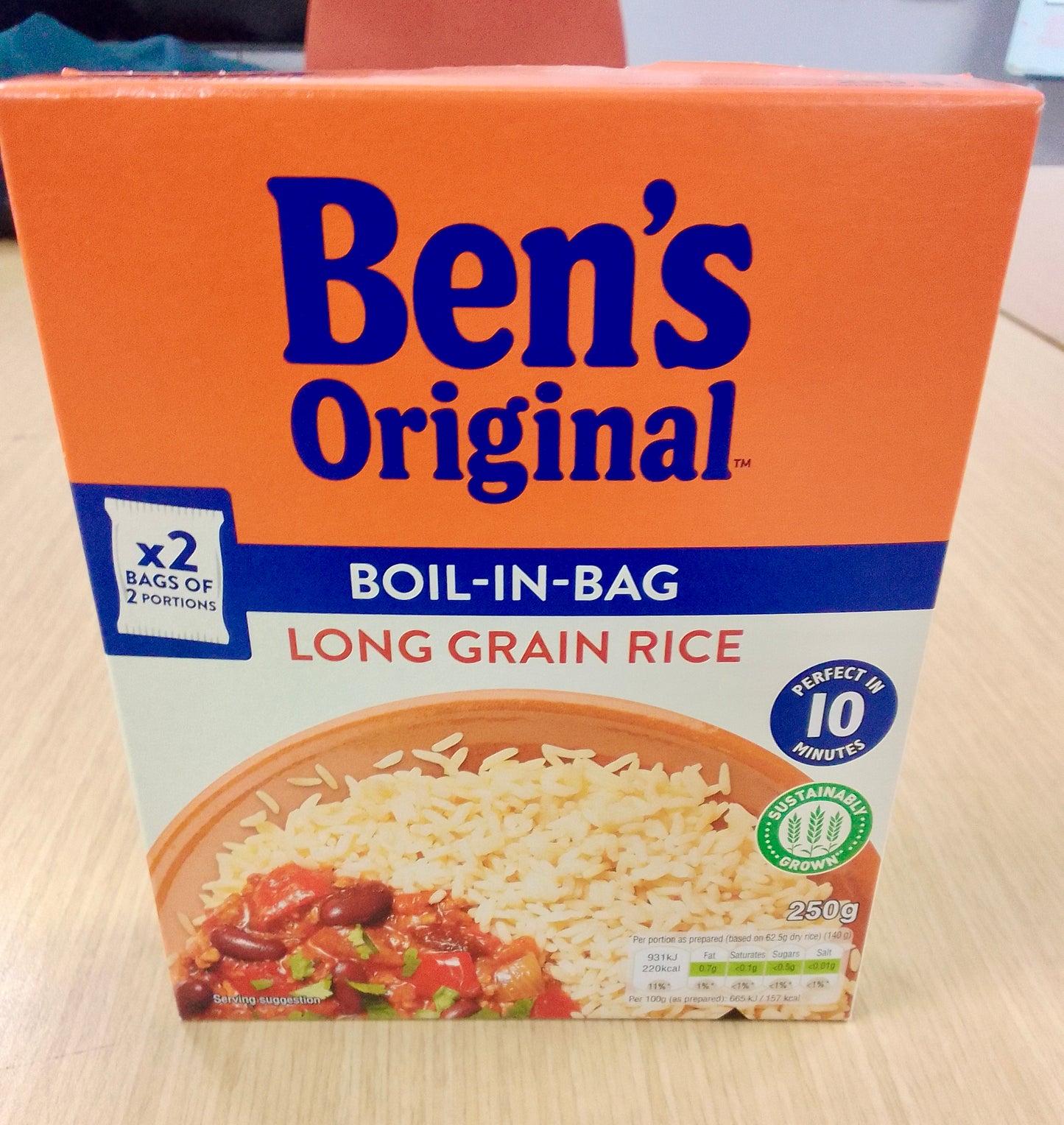 Uncle Bens Long grain rice (boil in the bag 2 x 25g)