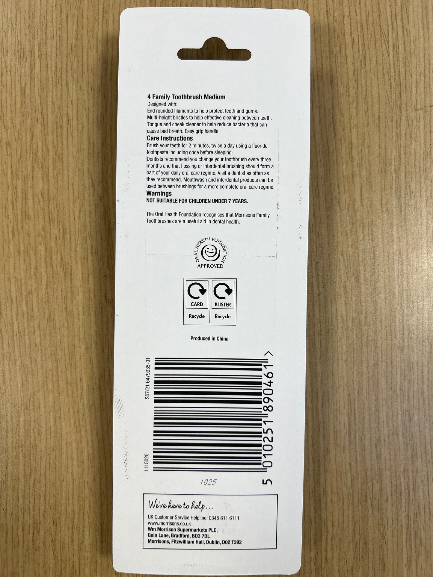 Toothbrushes 4 pack medium