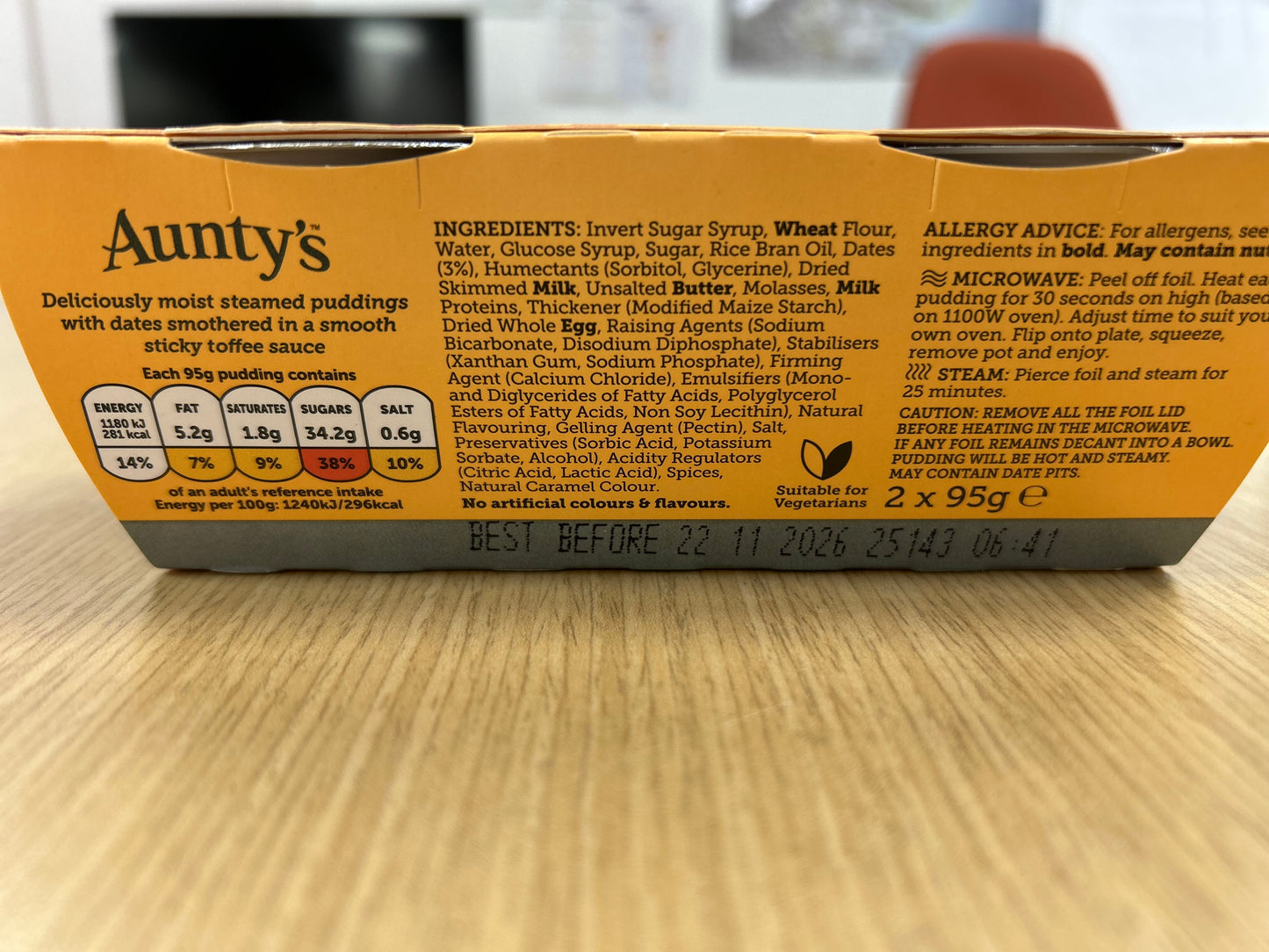 Auntys Sticky Toffee Pudding 2 x 95g