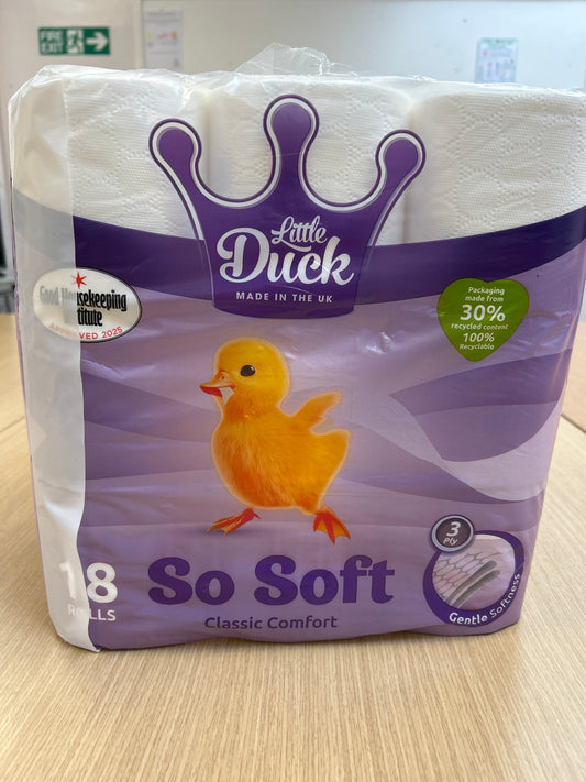 So Soft 3 ply Little Duck Toilet Rolls 18 pack