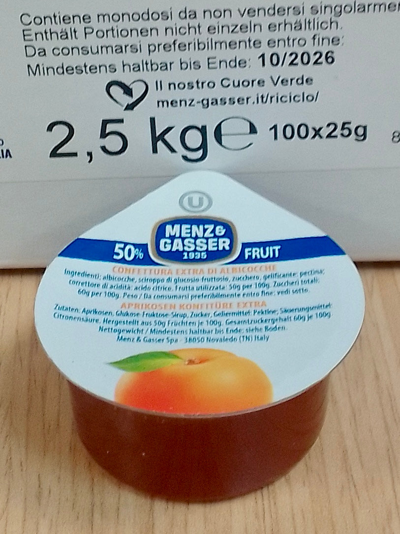 Menz and Gasser Portioned Apricot Extra Premium Quality (100 x 20g)