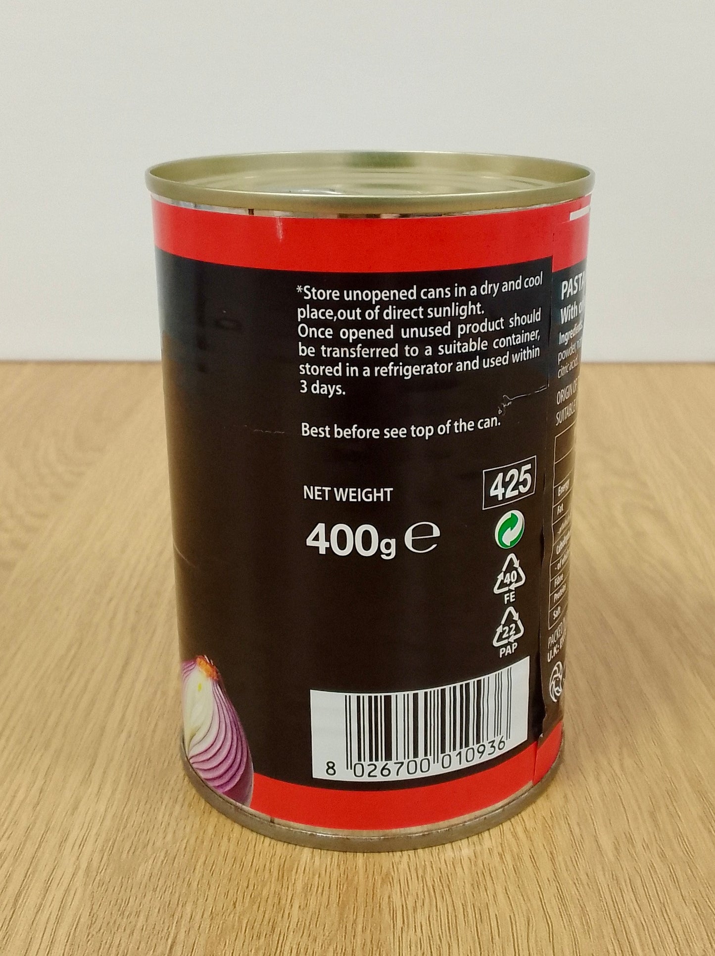 Pasta Sauce Tomato & Onion 400g