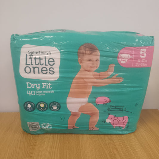 Sainsburys Little Ones Dry Fit Size 5 Junior Nappies x 40
