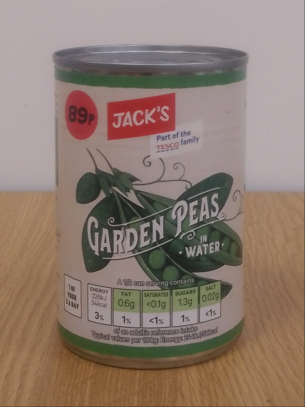 Jacks Garden Peas in Water 300g