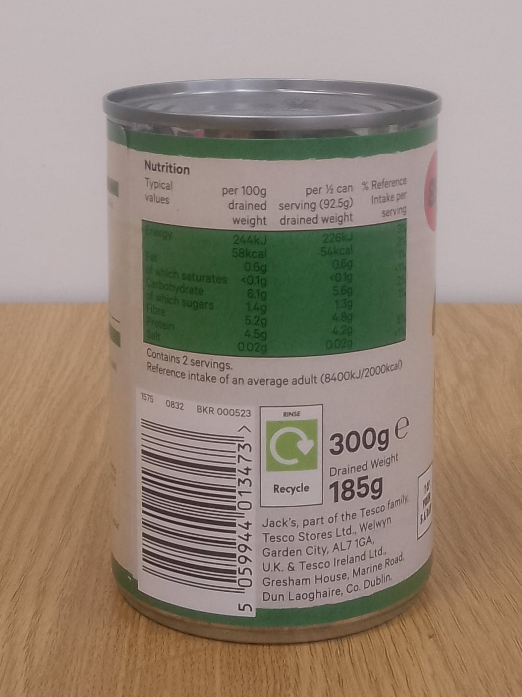 Jacks Garden Peas in Water 300g