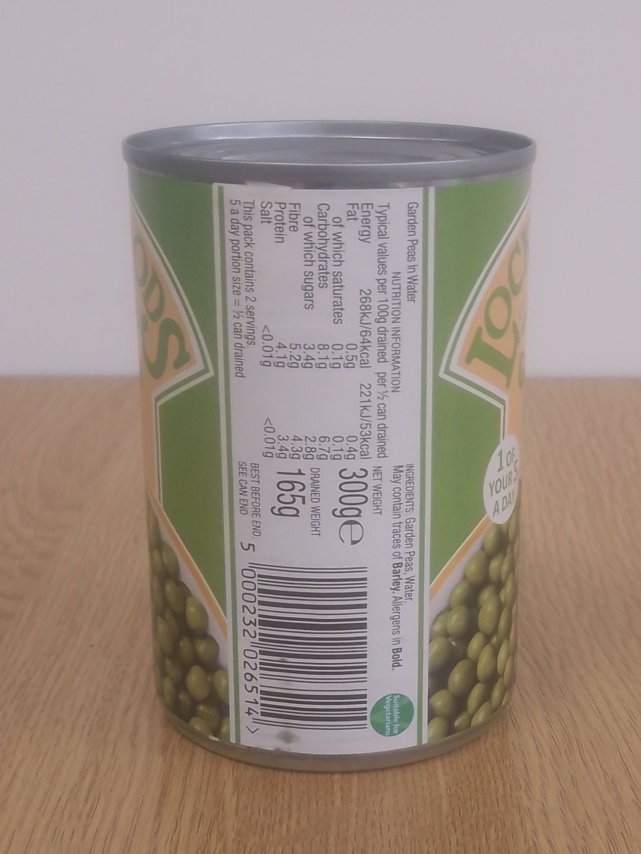 Lockwoods Garden Peas in water 300g