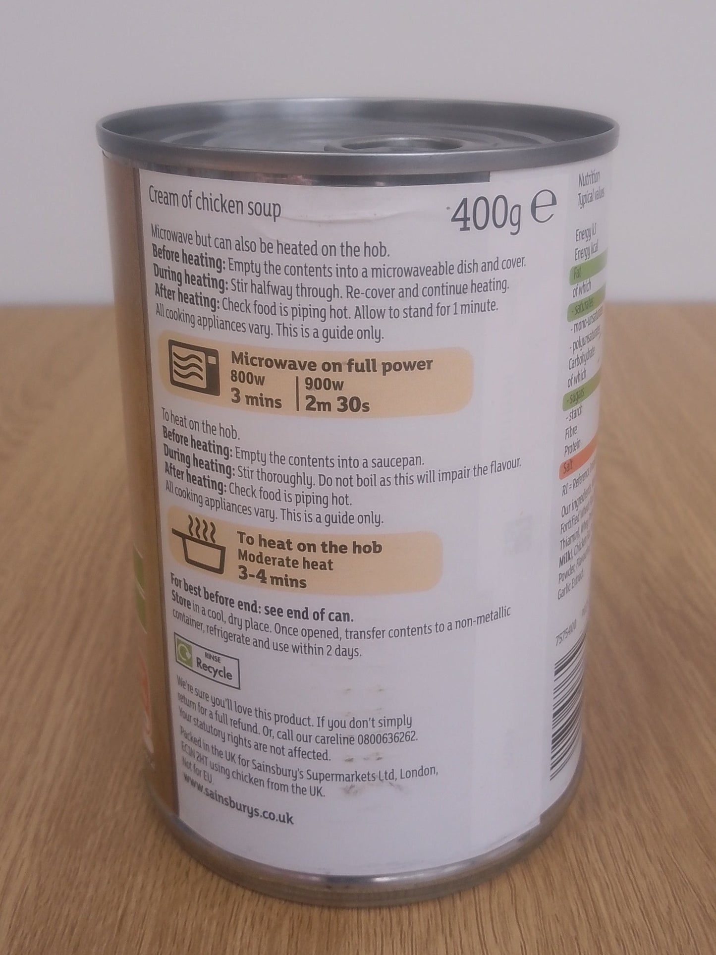 Sainsburys Cream of Chicken Soup 400g