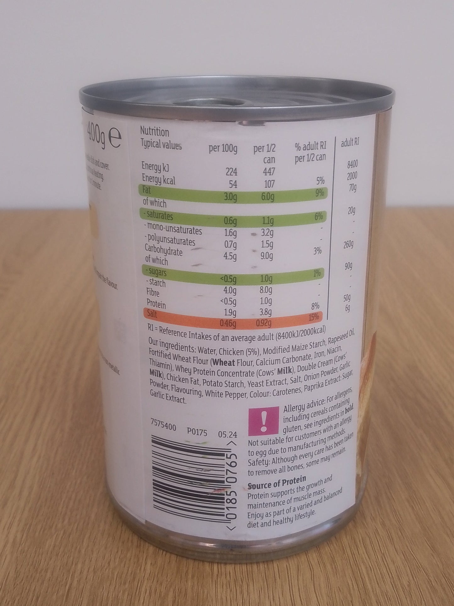 Sainsburys Cream of Chicken Soup 400g