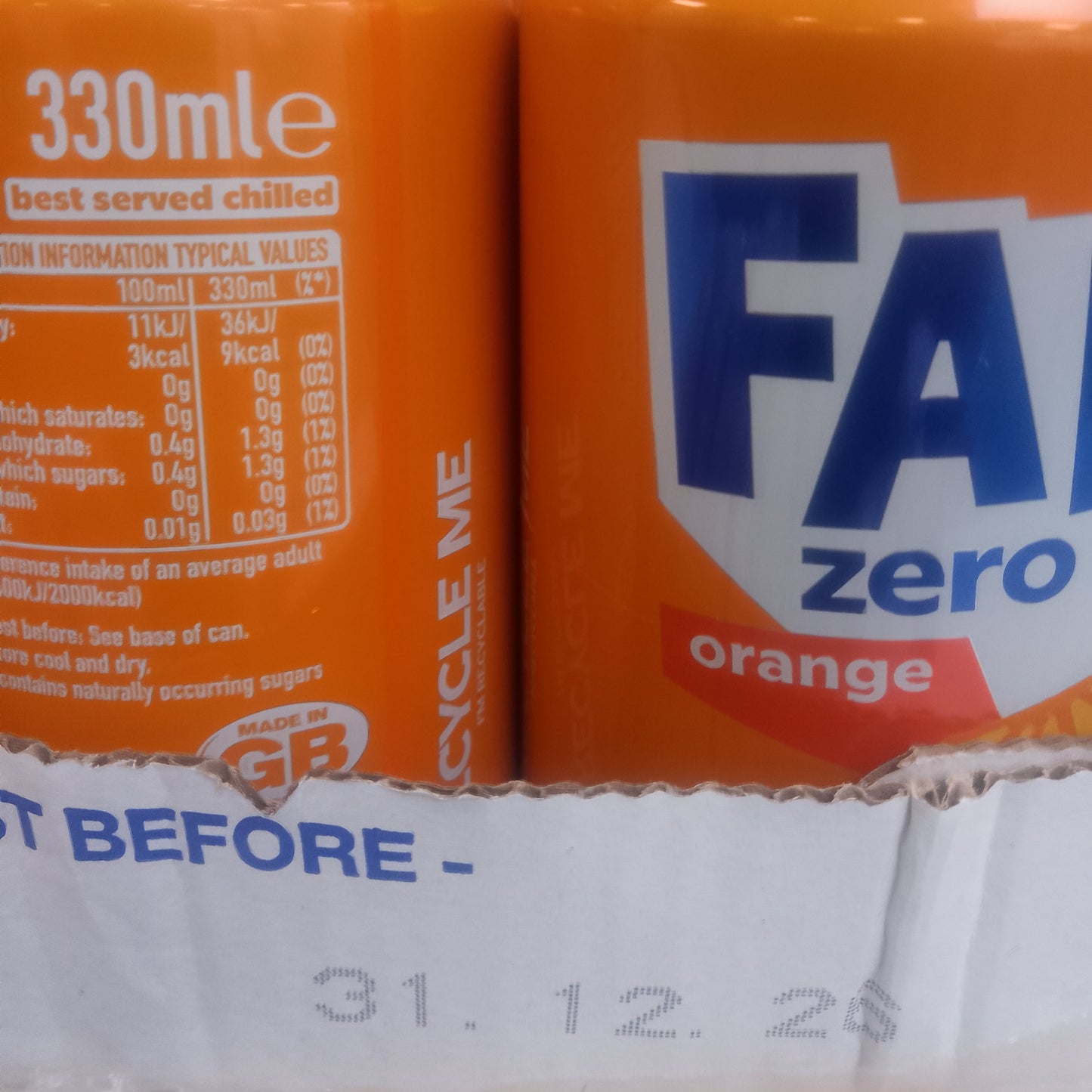 Fanta Orange Zero Sugar Can 330ml