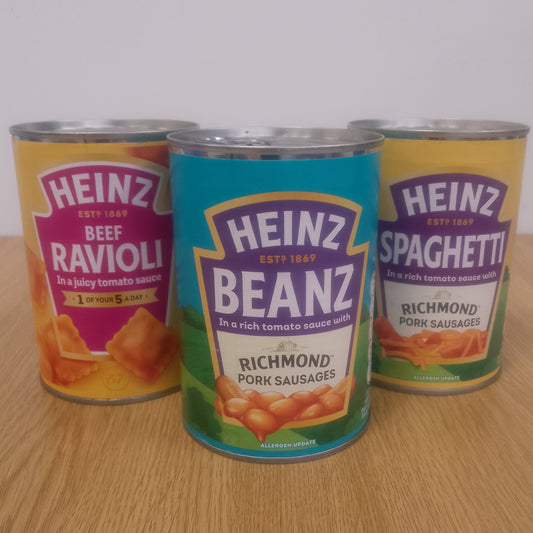 Heinz 24 pack Mixed Case (10 x Beanz & Sausages 415g / 8 x Ravioli 400g / 6 x Spaghetti & Sausages 400g)