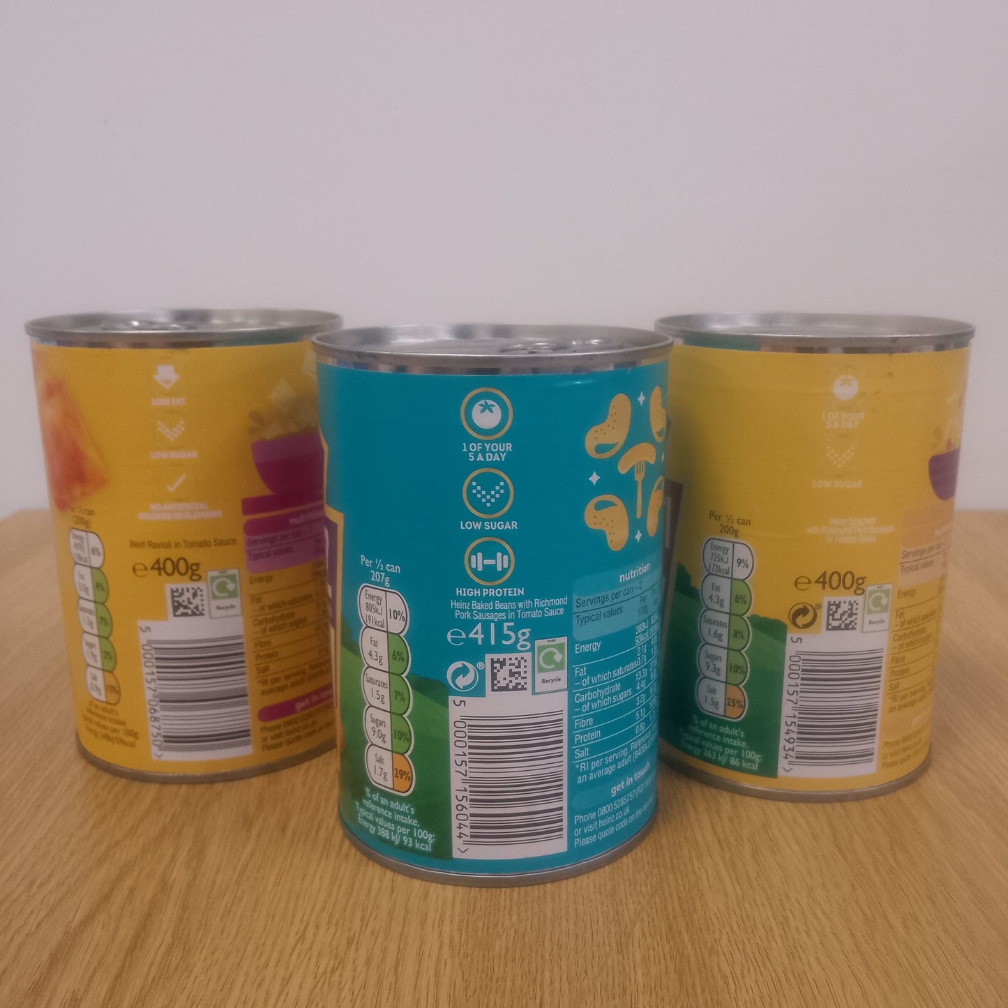 Heinz 24 pack Mixed Case (10 x Beanz & Sausages 415g / 8 x Ravioli 400g / 6 x Spaghetti & Sausages 400g)