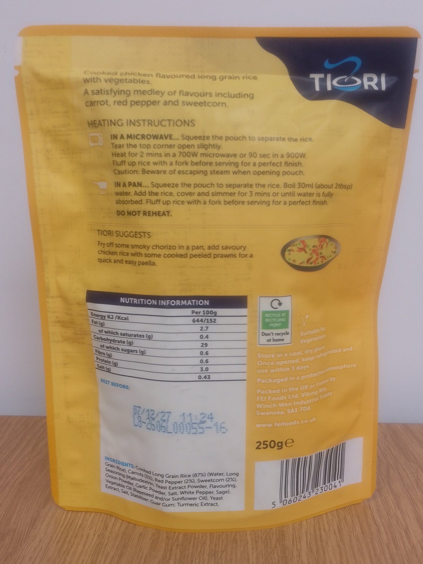 Tiori Savoury Chicken Flavoured Rice 250g