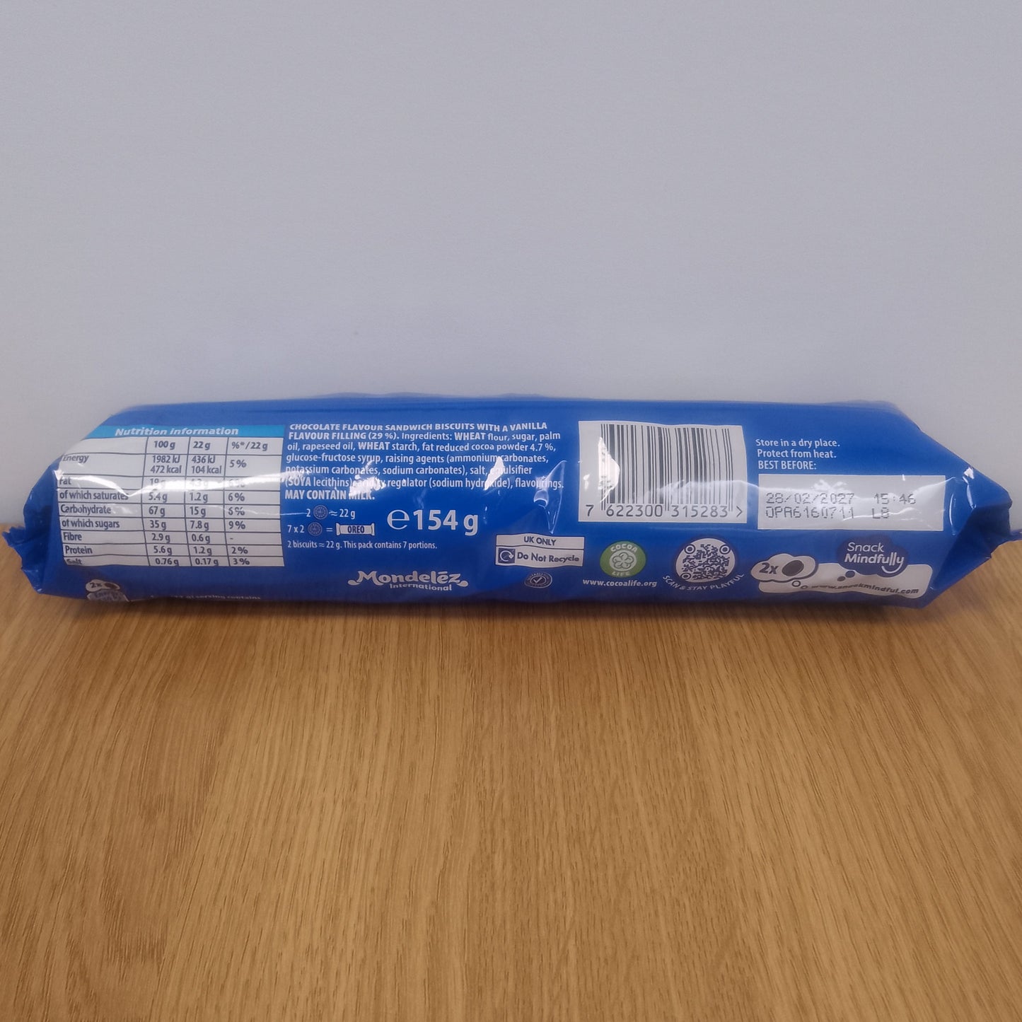 Oreo Original Chocolate & Vanilla Biscuits 154g