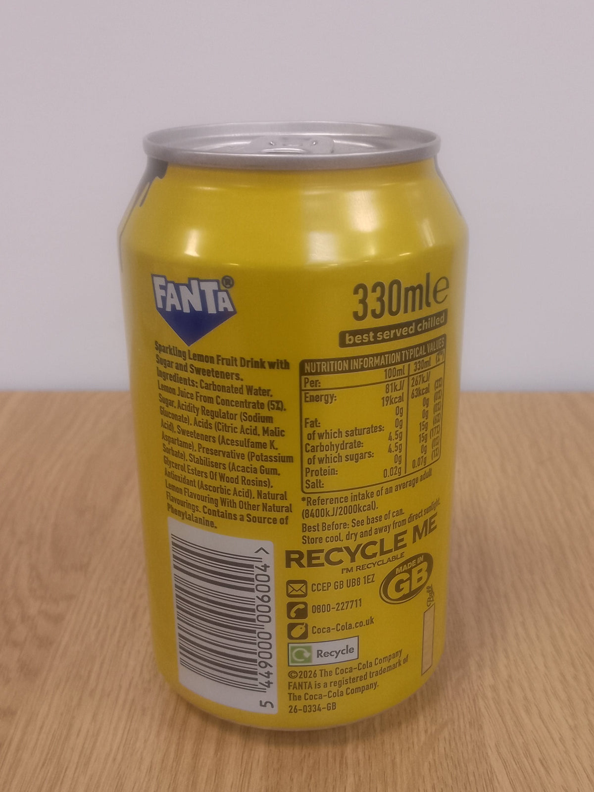 Fanta Lemon Can 300ml