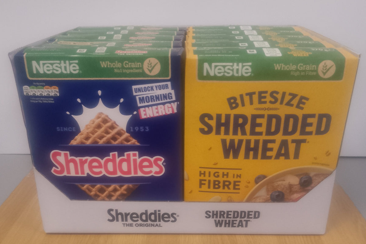 Nestle 10 Pack Mixed Cereals Case (Shreddies 390g / Bitesize Shredded Wheat 370g)