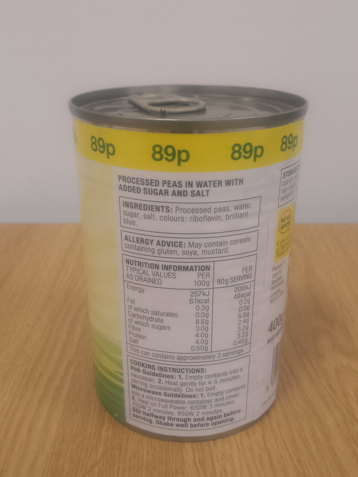 Best In Processed Peas in Water 400g