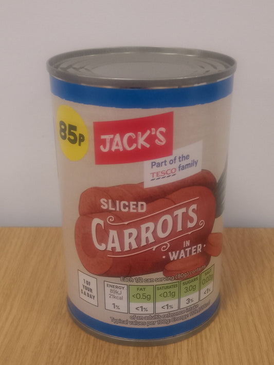 Jacks Sliced Carrots in Water 300g