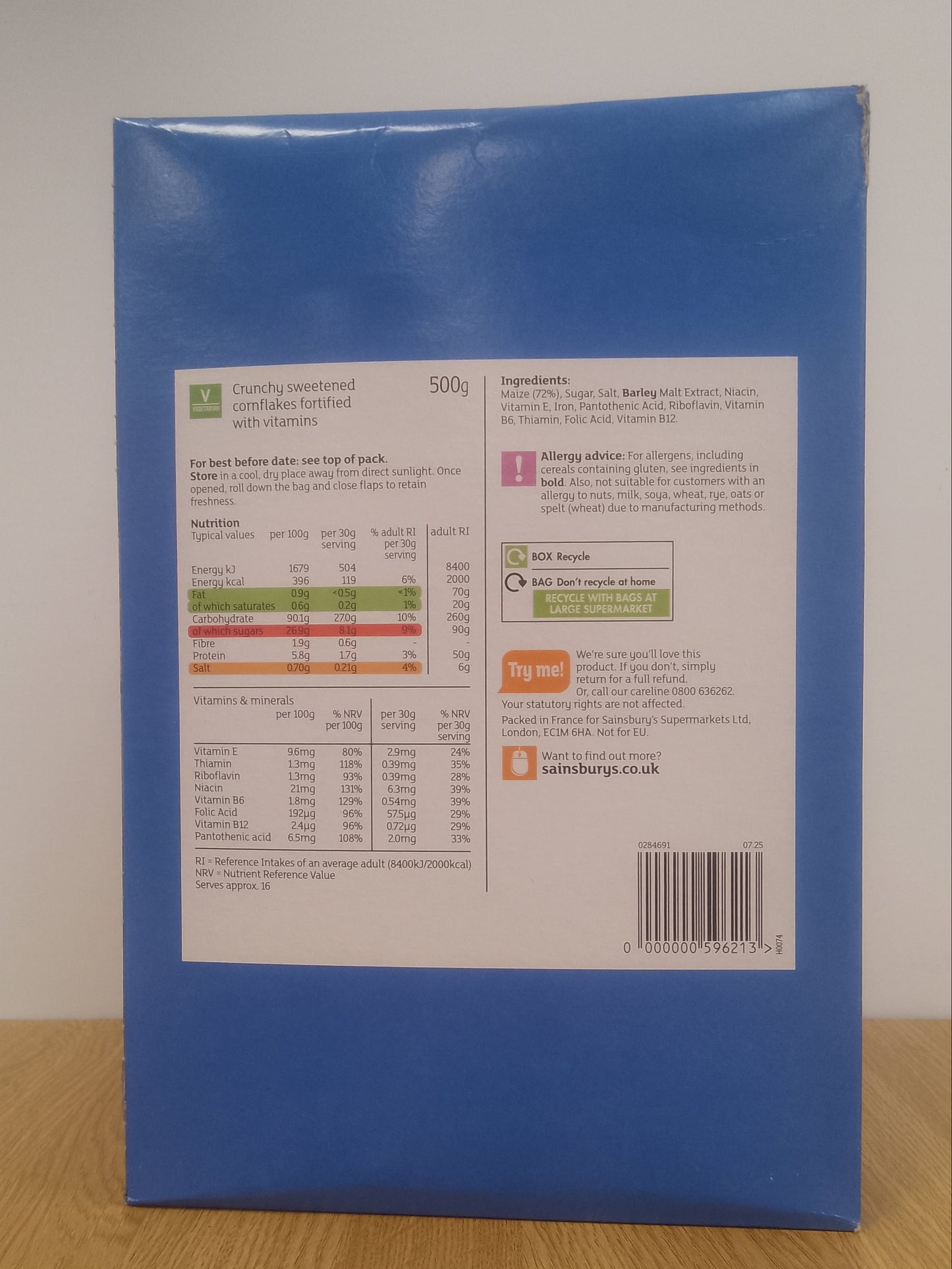 Sainsburys Frosted Flakes Cereal 500g