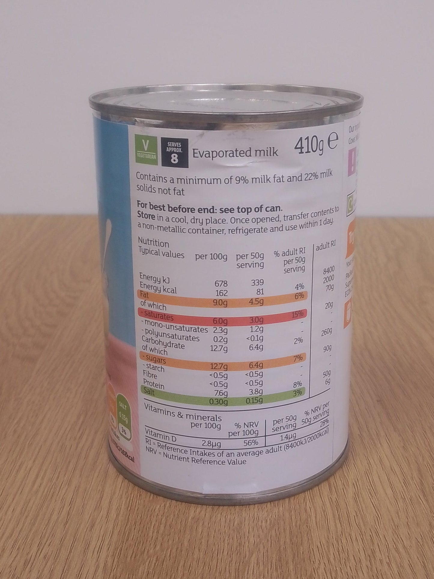 Sainsburys Evaporated Milk 410g