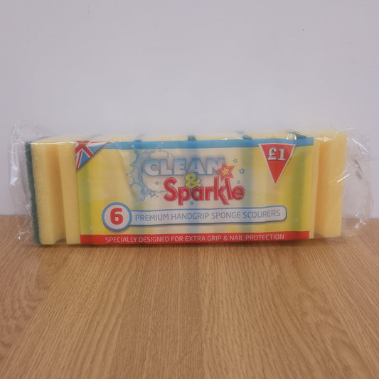 Clean & Sparkle Premium Handgrip Scourers x 6